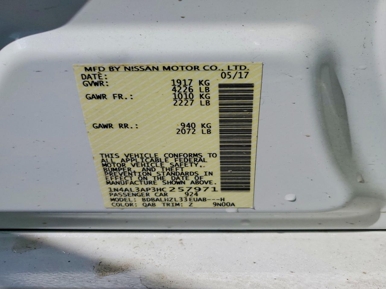 2017 NISSAN ALTIMA 2.5 SR photo 23