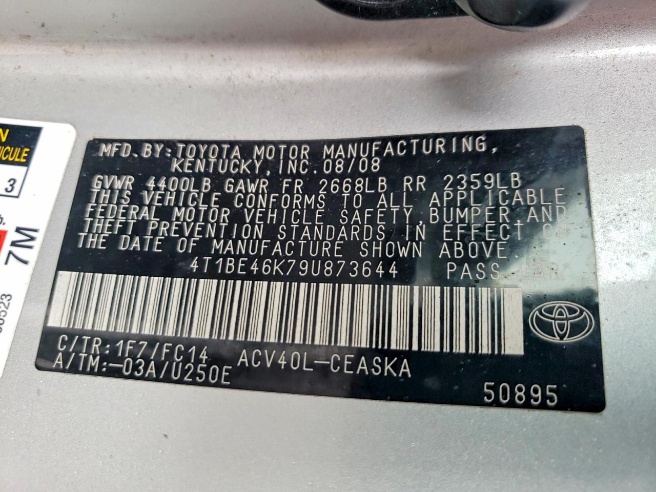 2009 TOYOTA CAMRY SE photo 23