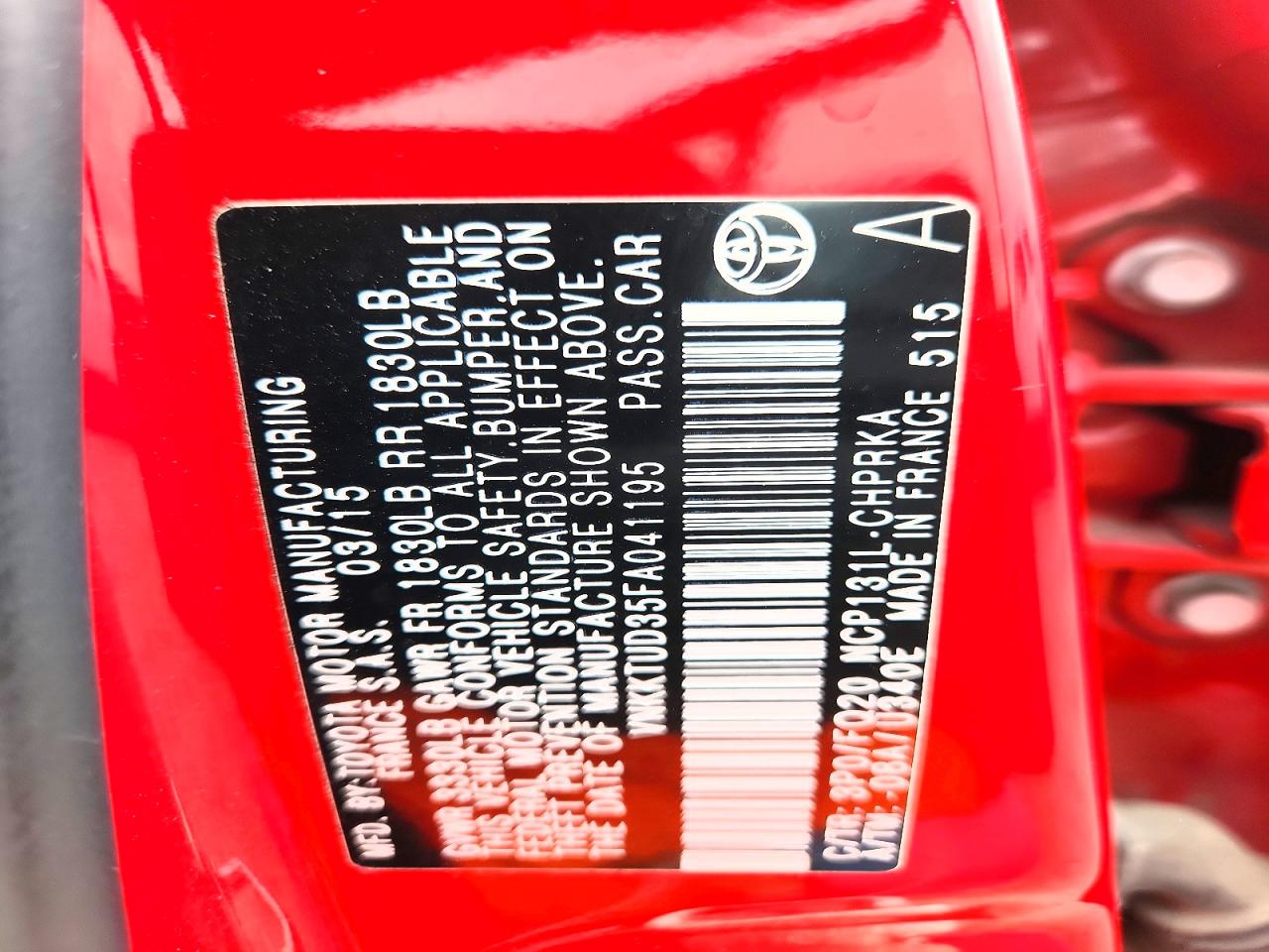 2015 TOYOTA YARIS 5-DOOR L photo 13