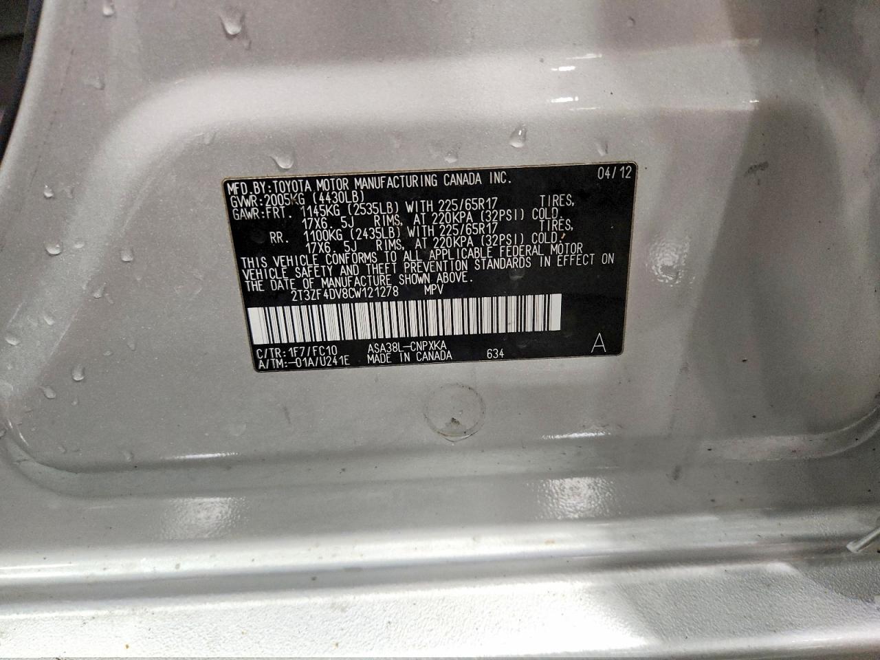 2012 TOYOTA RAV4 BASE photo 13