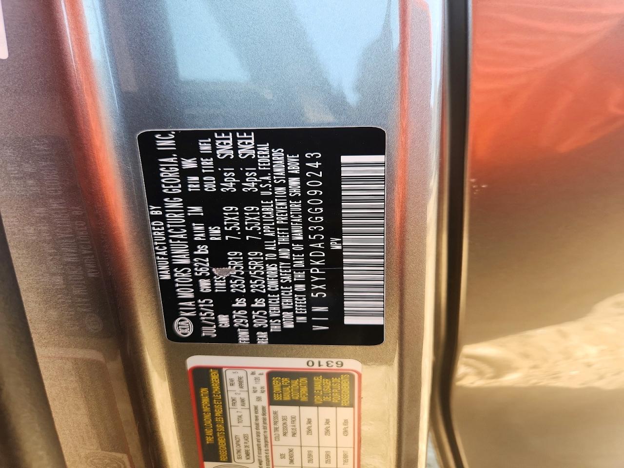 2016 KIA SORENTO SX LIMITED V6 photo 37