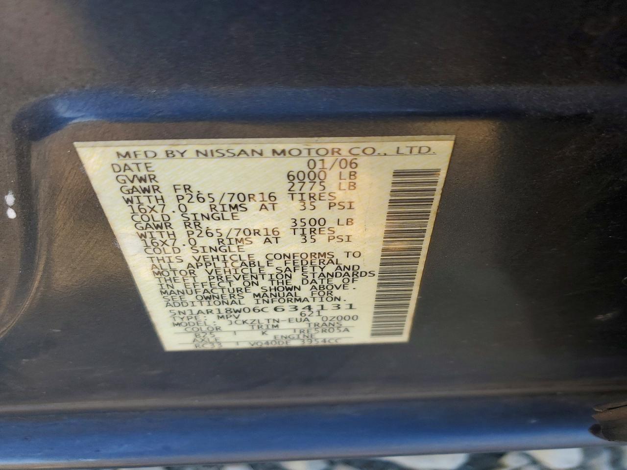 2006 NISSAN PATHFINDER S photo 25