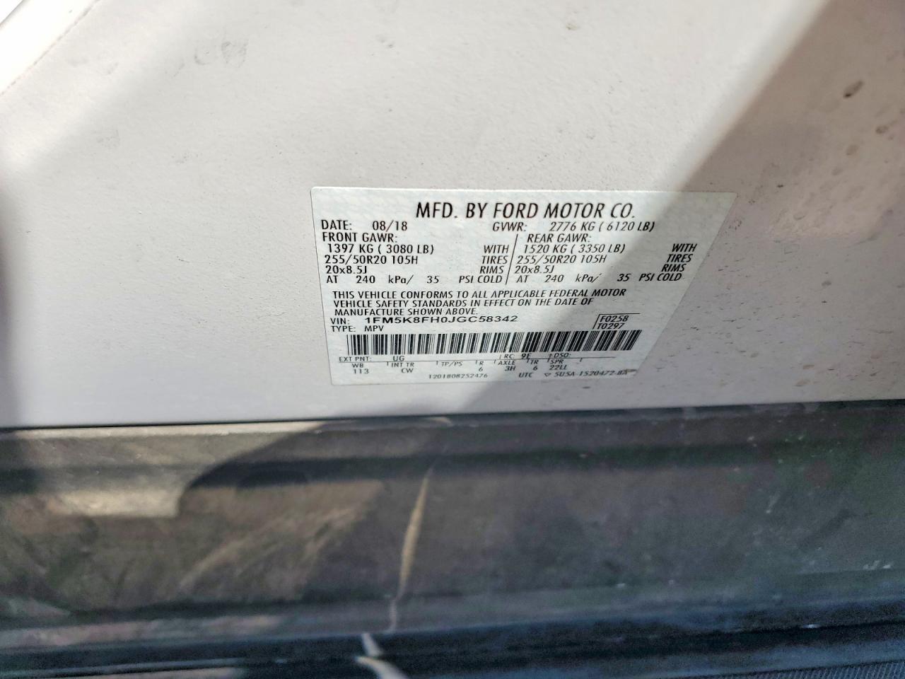 2018 FORD EXPLORER LIMITED photo 12