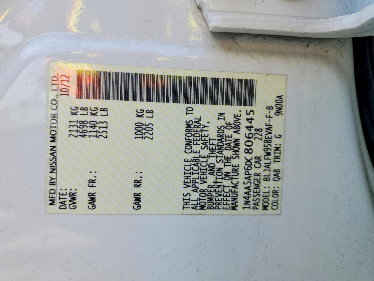 2013 NISSAN MAXIMA 3.5 S photo 34