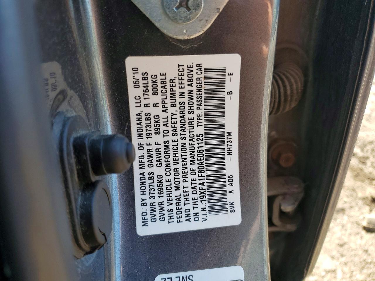 2010 HONDA CIVIC EX photo 34