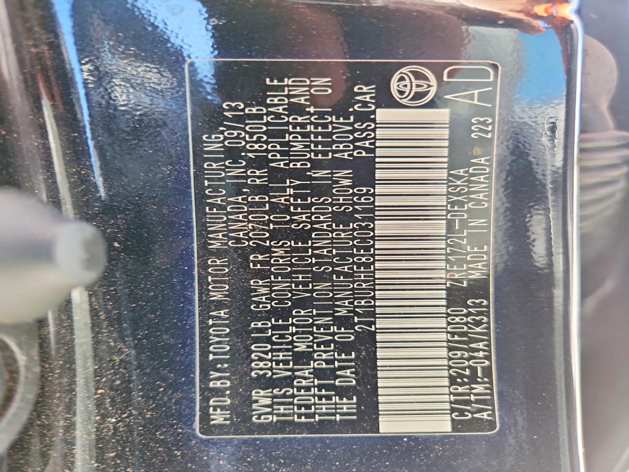 2014 TOYOTA COROLLA S PLUS photo 25