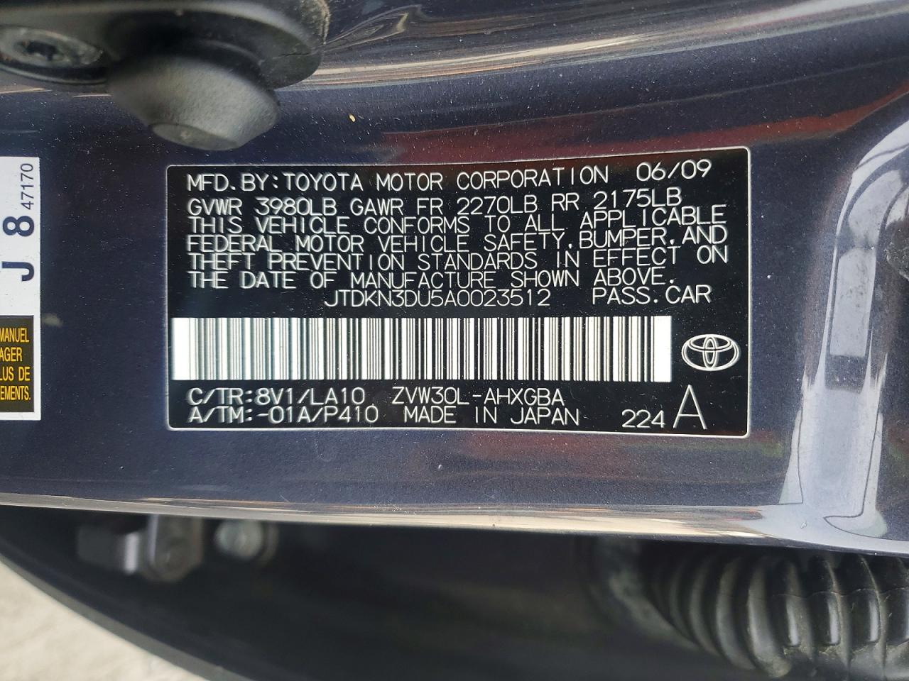 2010 TOYOTA PRIUS IV photo 23