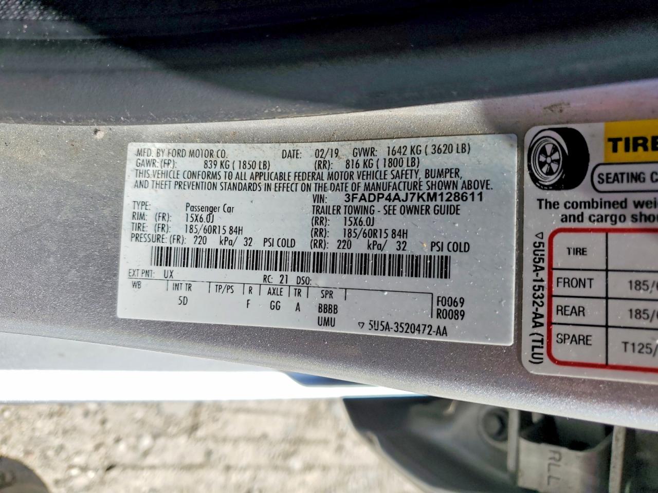 2019 FORD FIESTA S photo 23