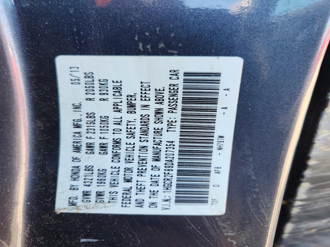 2013 HONDA ACCORD EXL photo 12