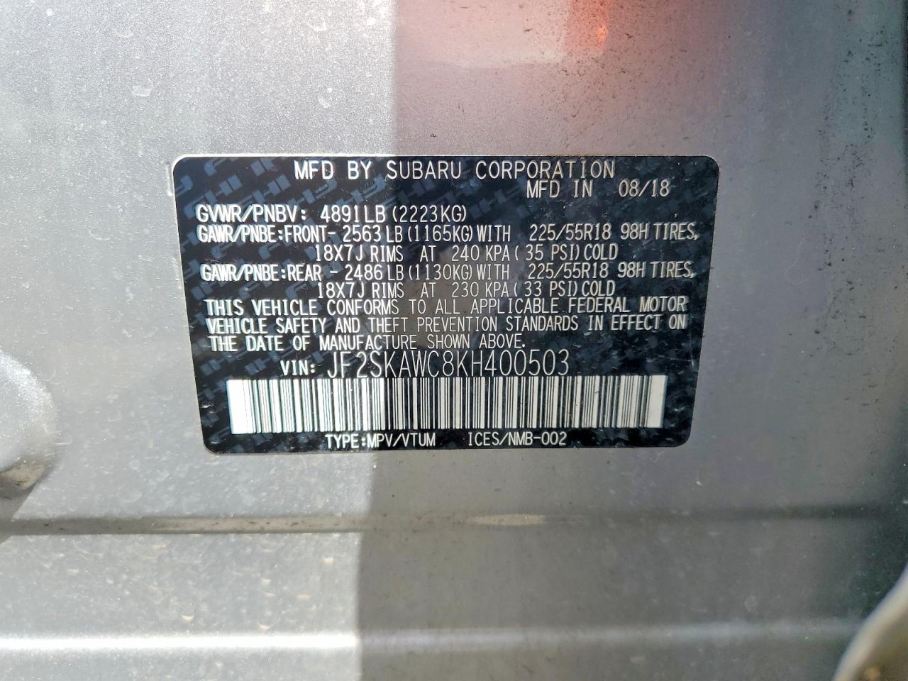 2019 SUBARU FORESTER TOURING photo 13