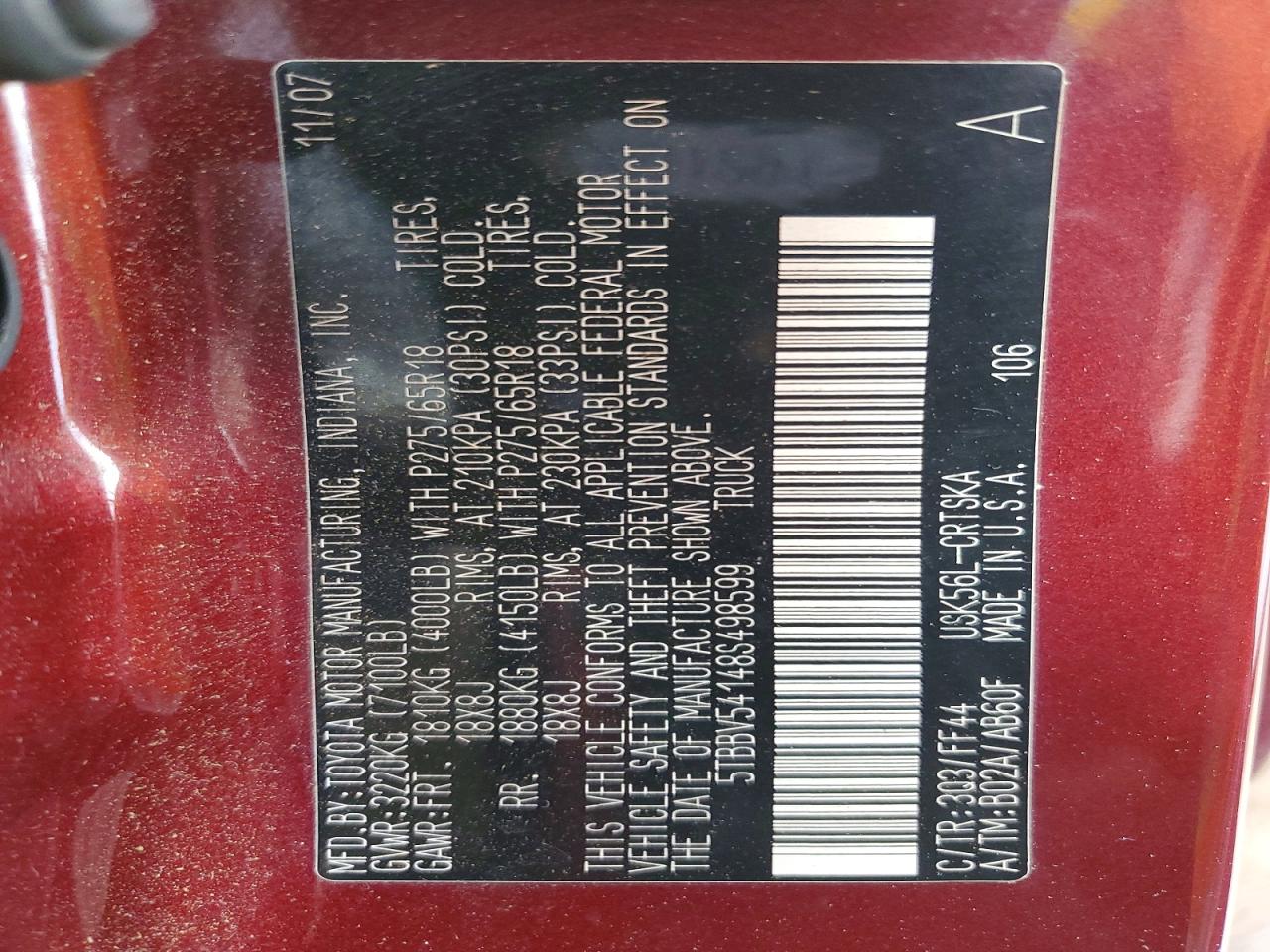 2008 TOYOTA TUNDRA SR5 photo 23