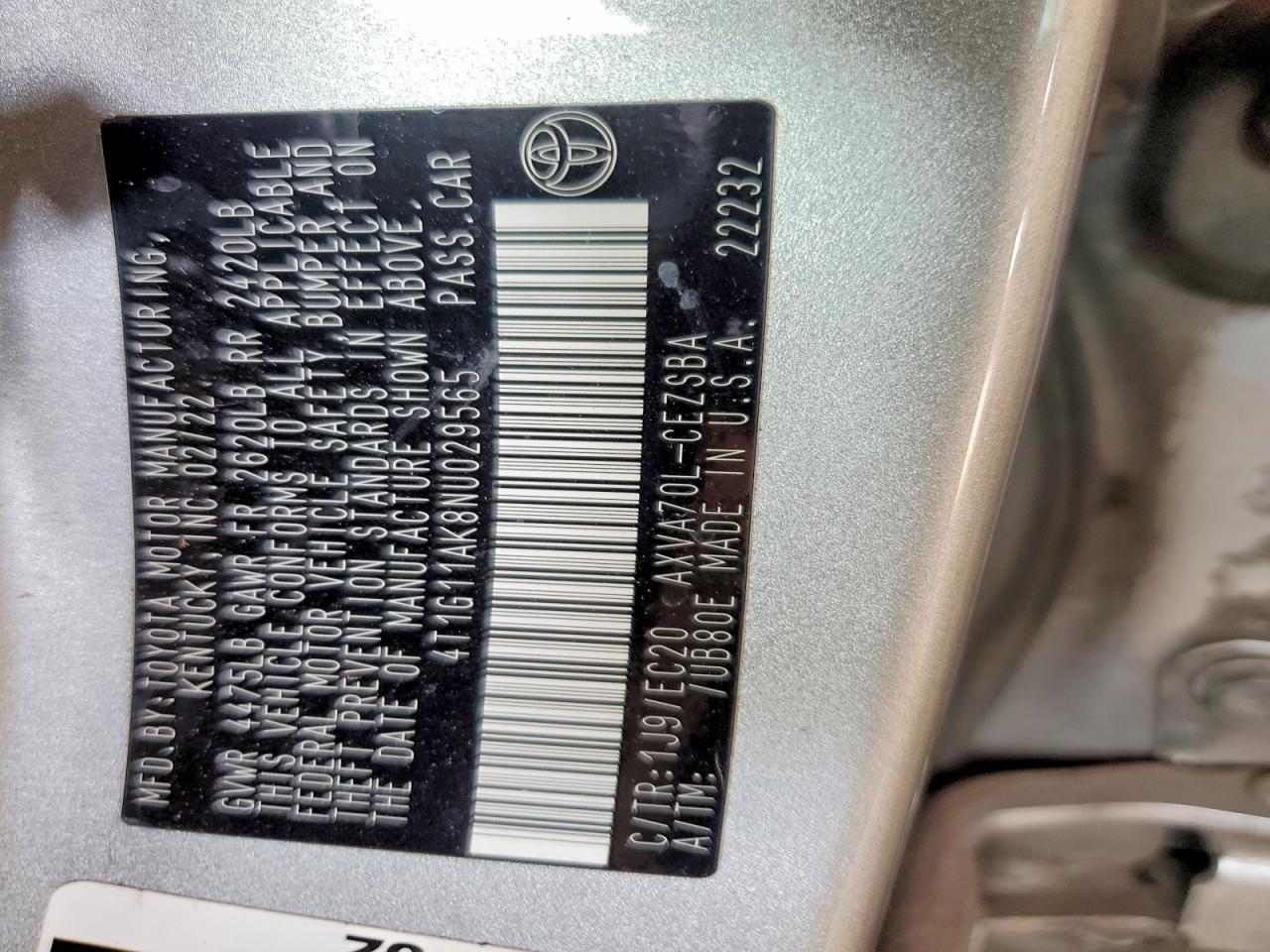 2022 TOYOTA CAMRY SE NIGHTSHADE photo 23