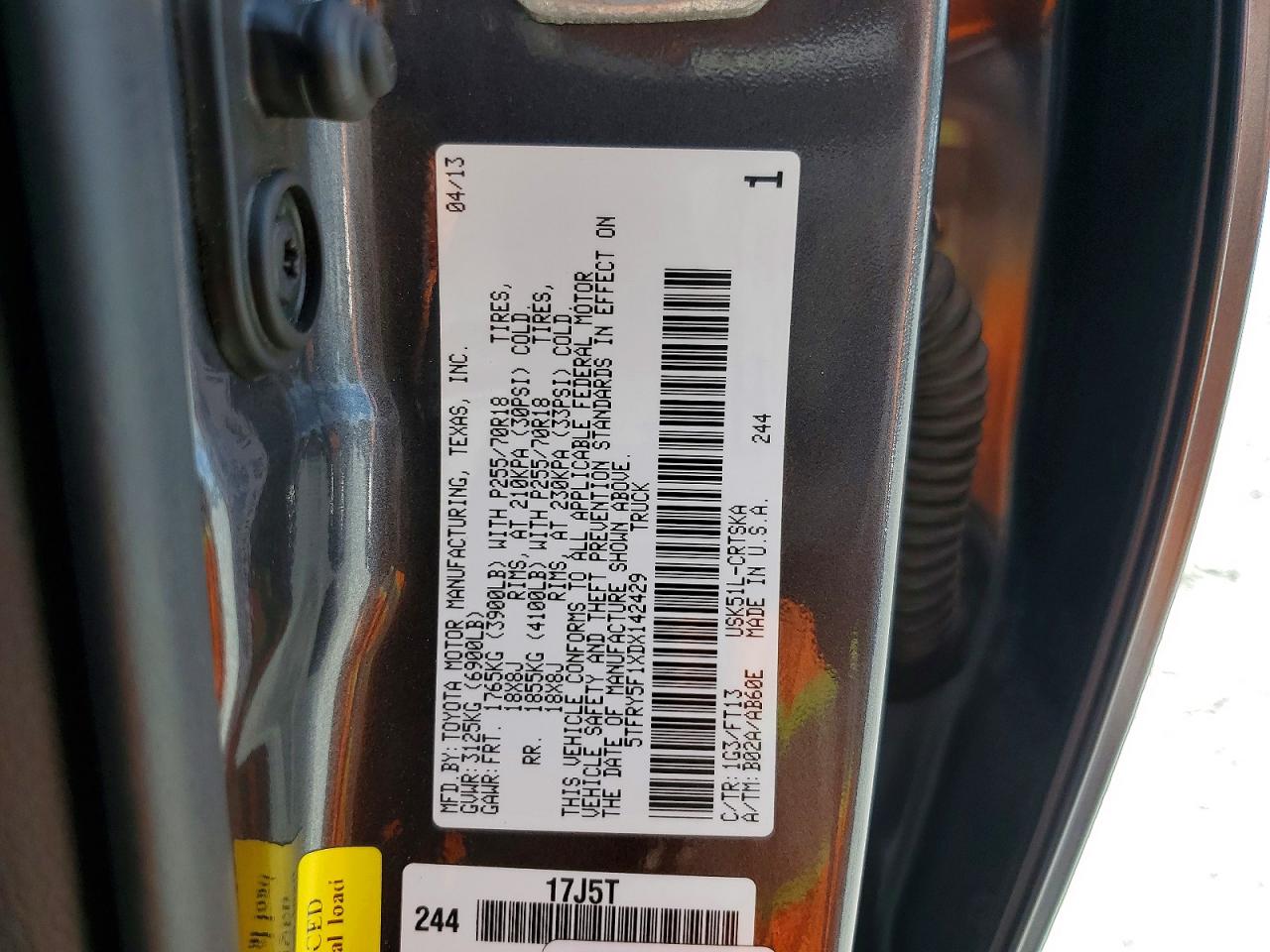 2013 TOYOTA TUNDRA GRADE photo 34