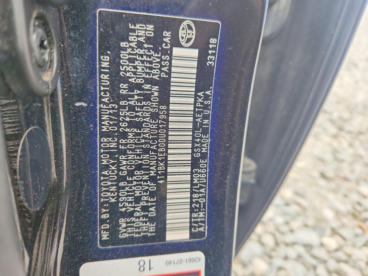 2013 TOYOTA AVALON LIMITED photo 12
