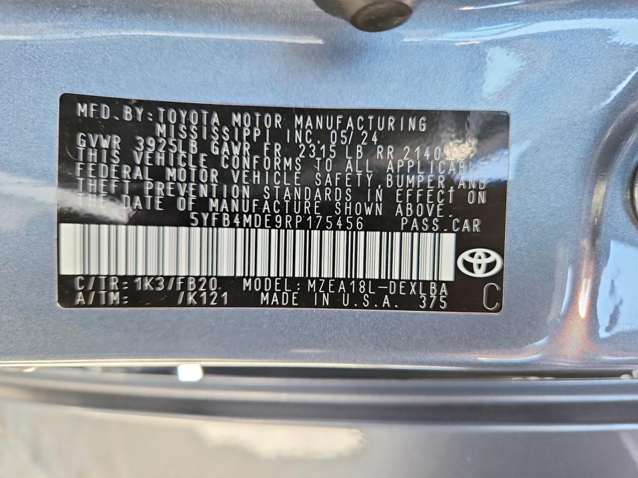 2024 TOYOTA COROLLA LE photo 25