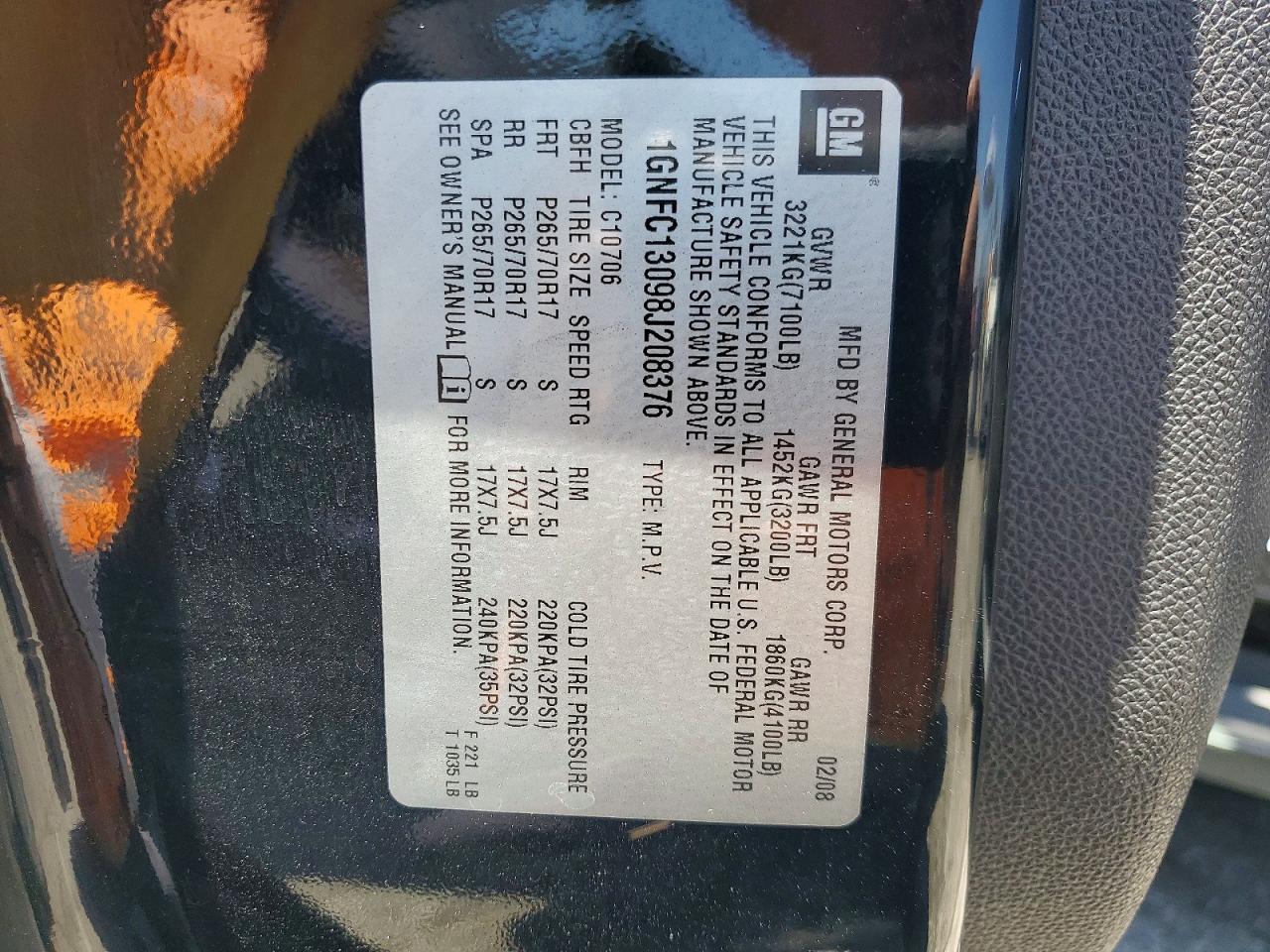 2008 CHEVROLET TAHOE C1500 photo 13