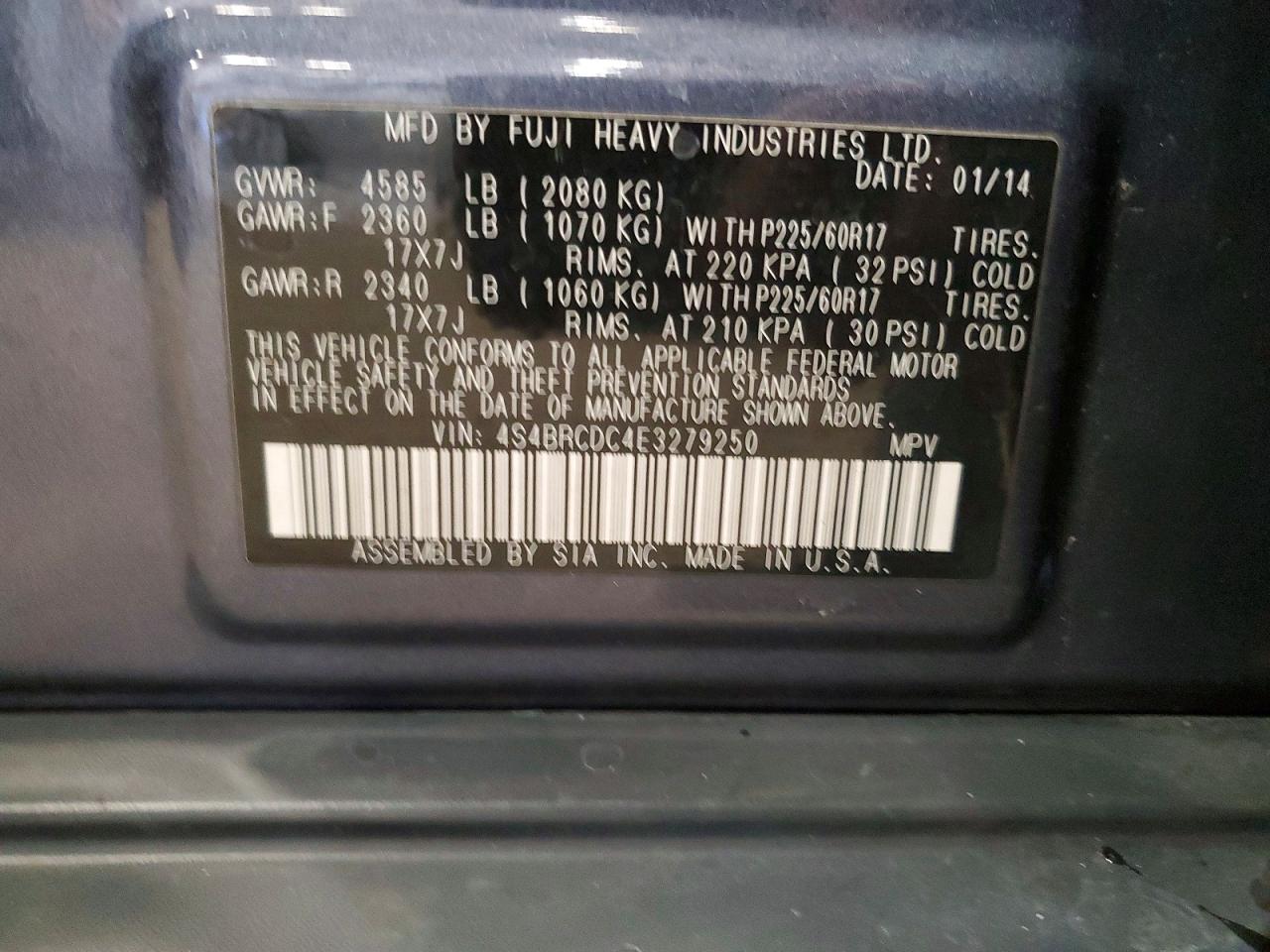 2014 SUBARU OUTBACK 2.5I PREMIUM photo 27