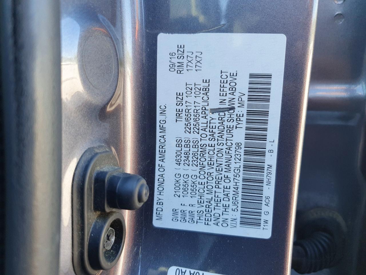 2016 HONDA CR-V EXL photo 40