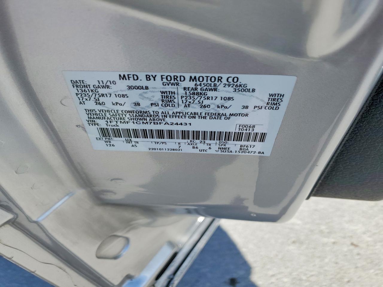 2011 FORD F150 photo 12