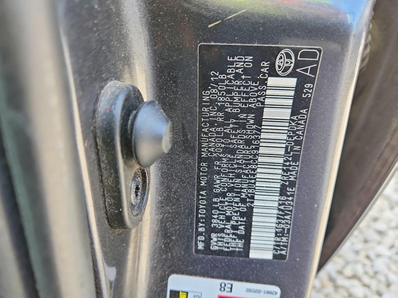 2012 TOYOTA COROLLA L photo 23