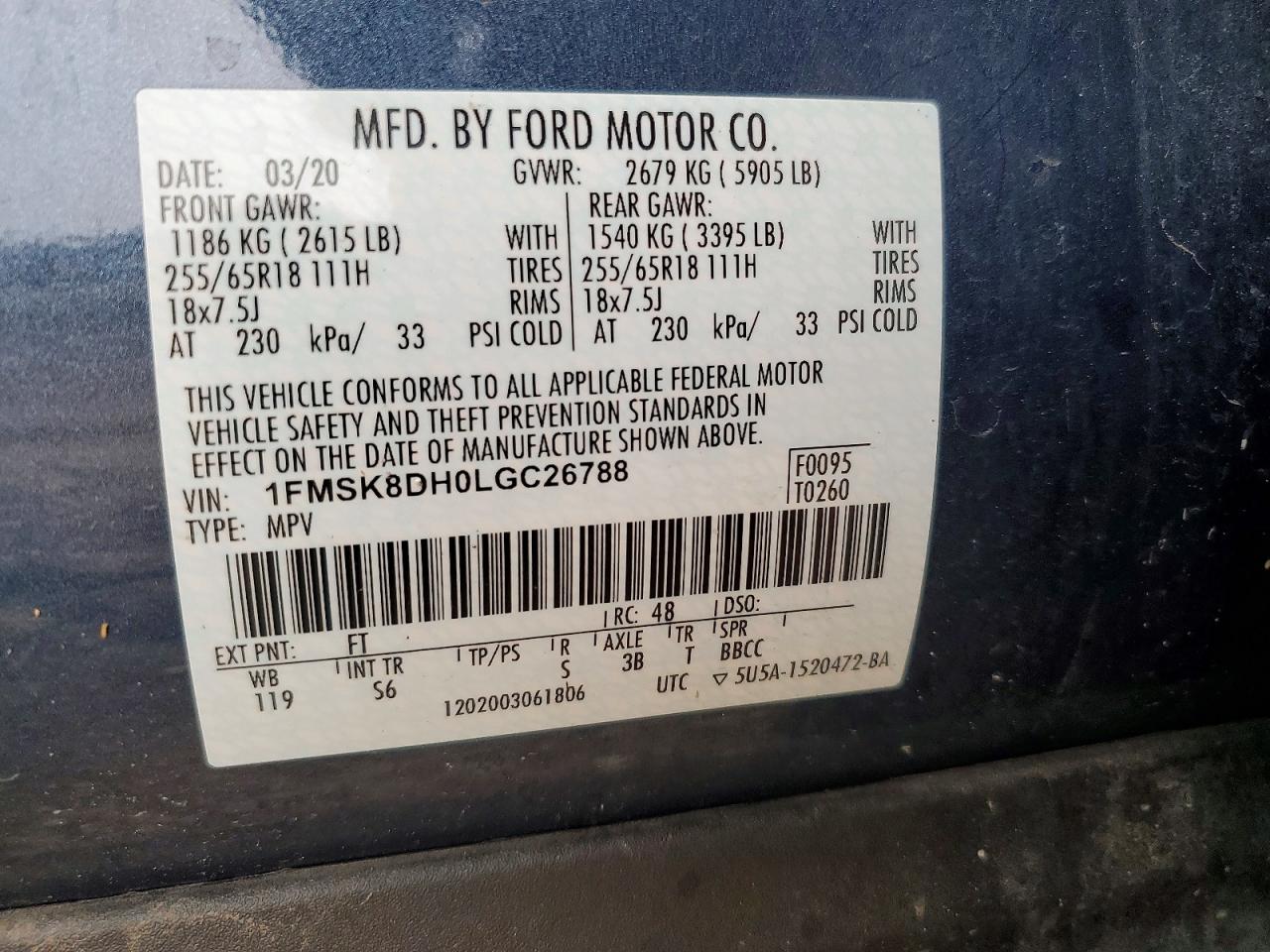 2020 FORD EXPLORER XLT photo 25