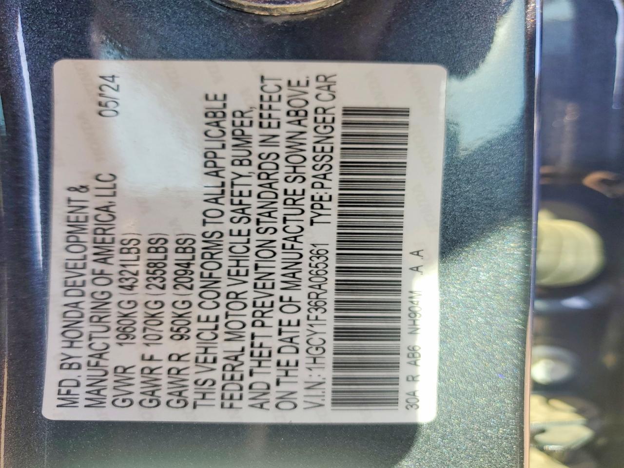 2024 HONDA ACCORD EX photo 23