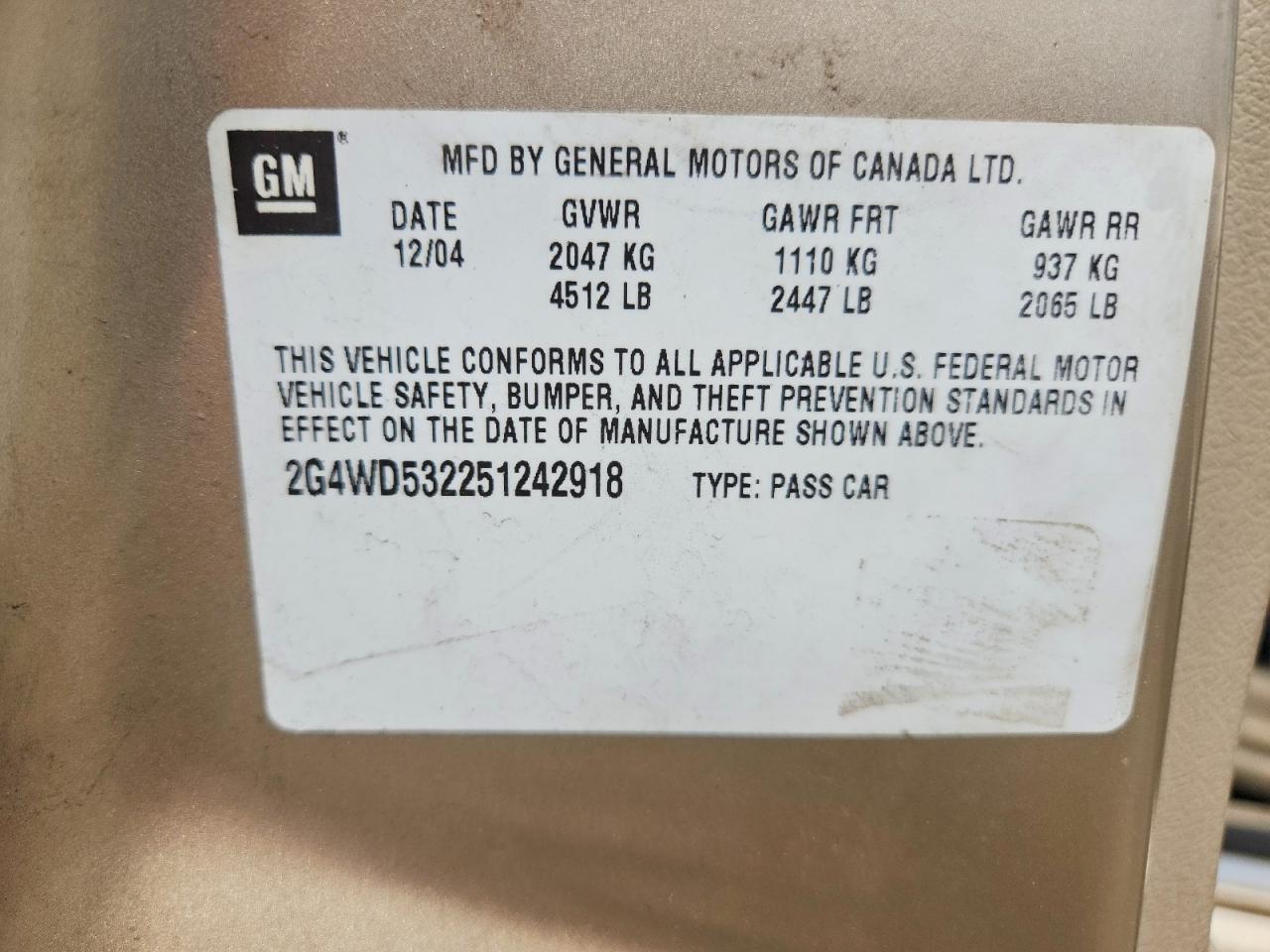 2005 BUICK LACROSSE CXL photo 34