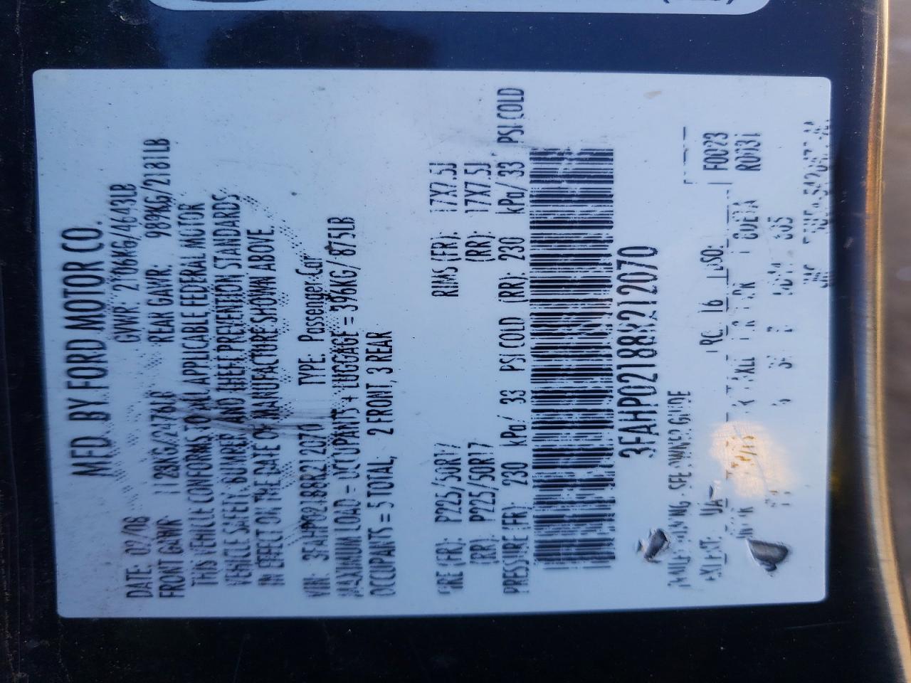 2008 FORD FUSION SEL photo 23