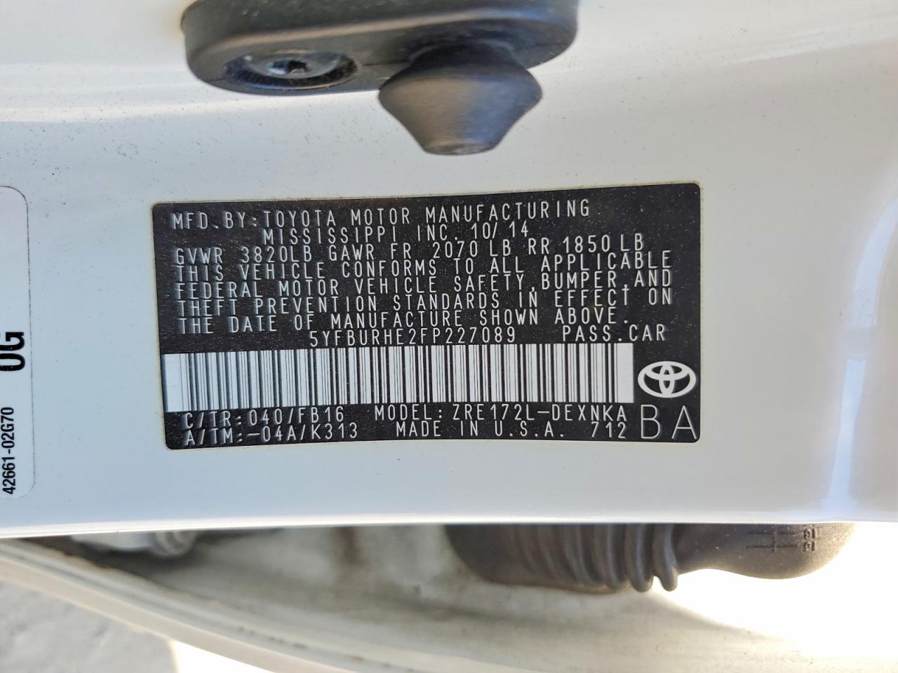 2015 TOYOTA COROLLA LE photo 23