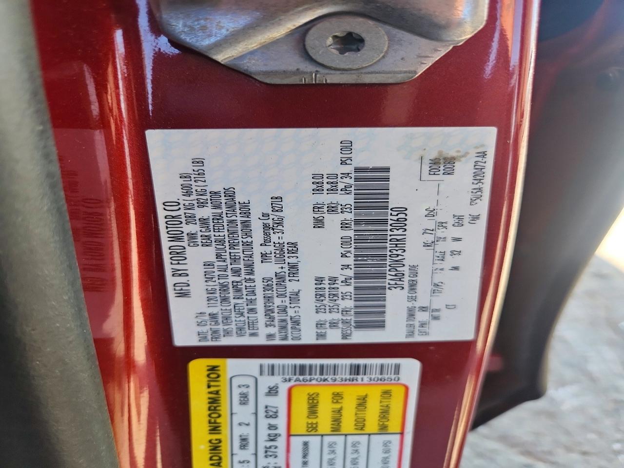2017 FORD FUSION TITANIUM photo 23