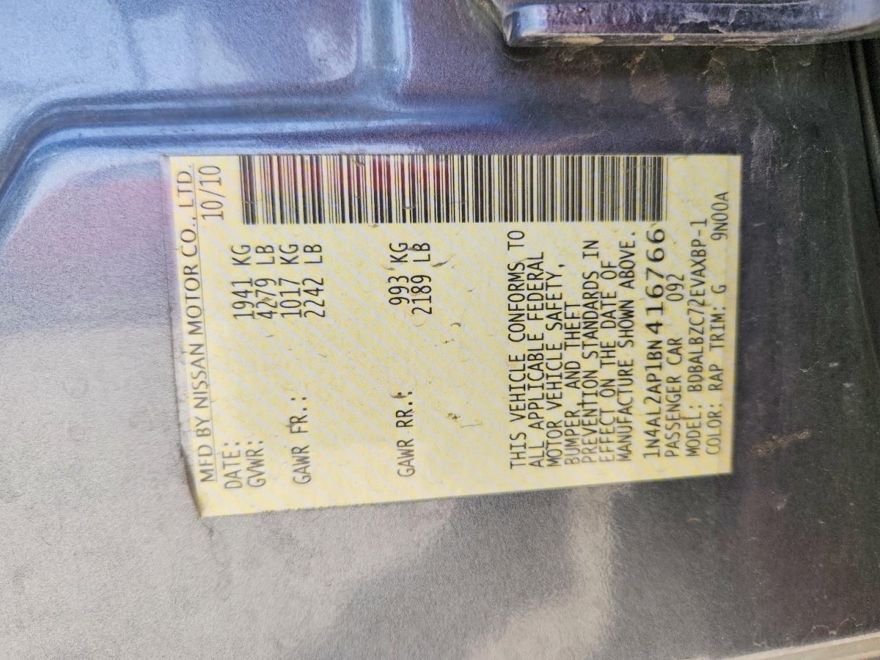2011 NISSAN ALTIMA 2.5 photo 25