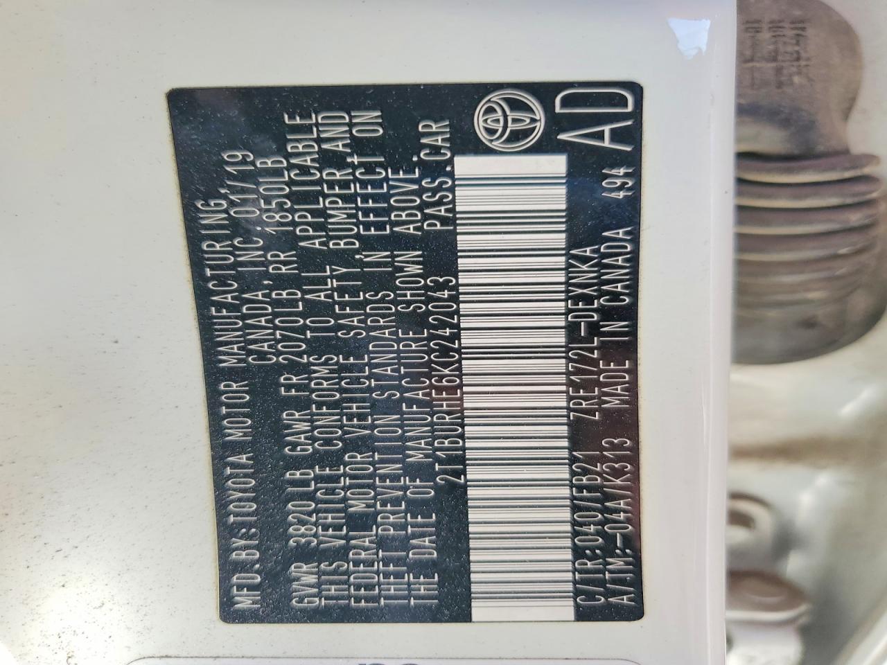 2019 TOYOTA COROLLA LE photo 25
