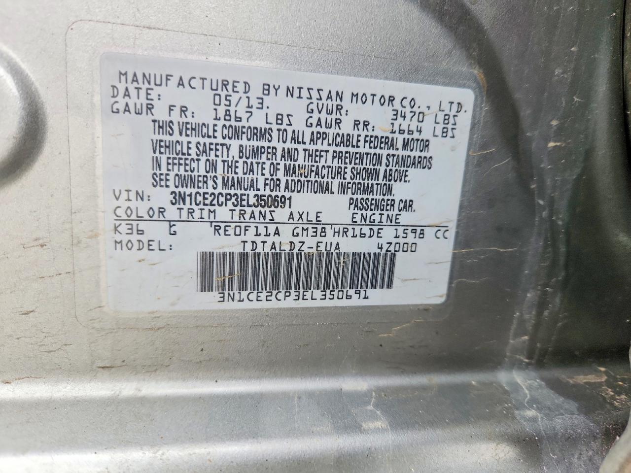 2014 NISSAN VERSA NOTE SV photo 12