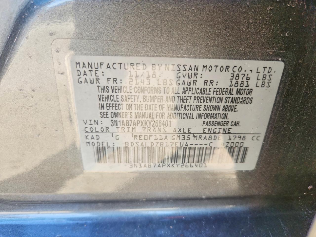 2019 NISSAN SENTRA SV photo 12