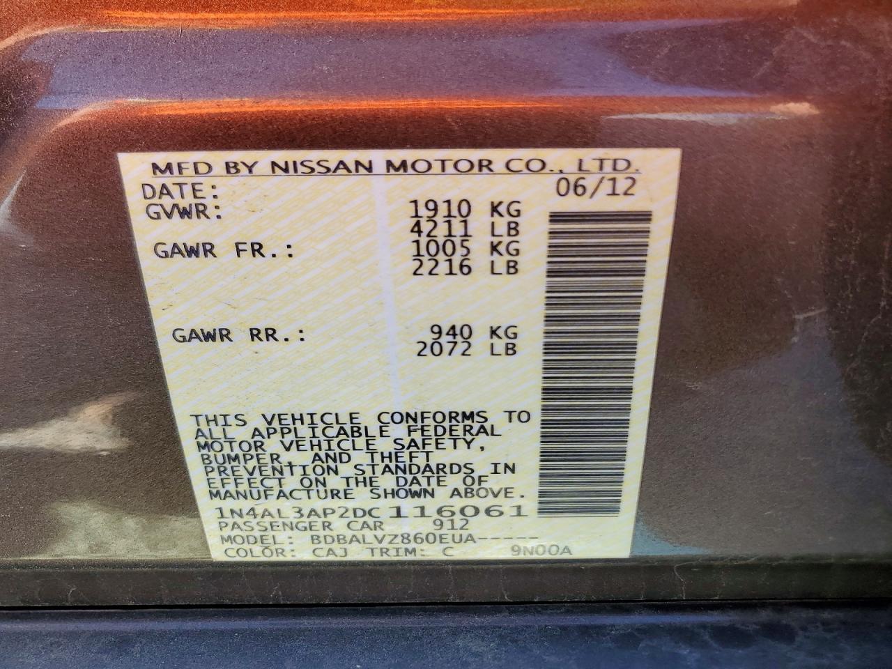 2013 NISSAN ALTIMA 2.5 photo 23