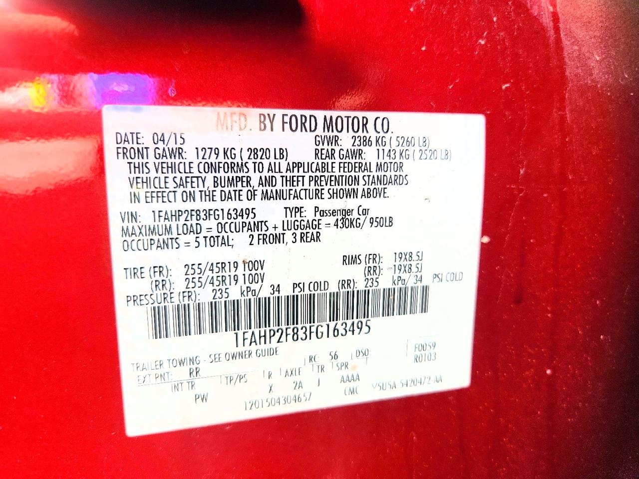 2015 FORD TAURUS LIMITED photo 12