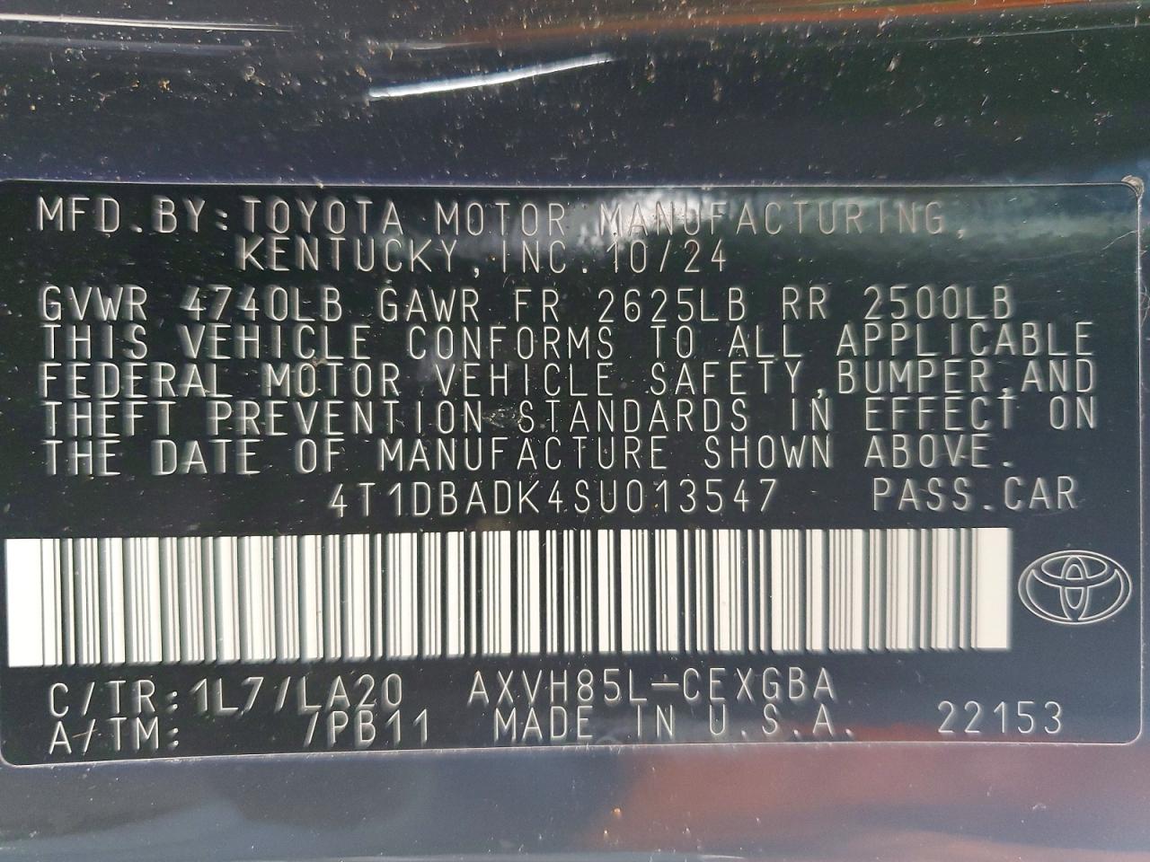 2025 TOYOTA CAMRY XLE photo 12