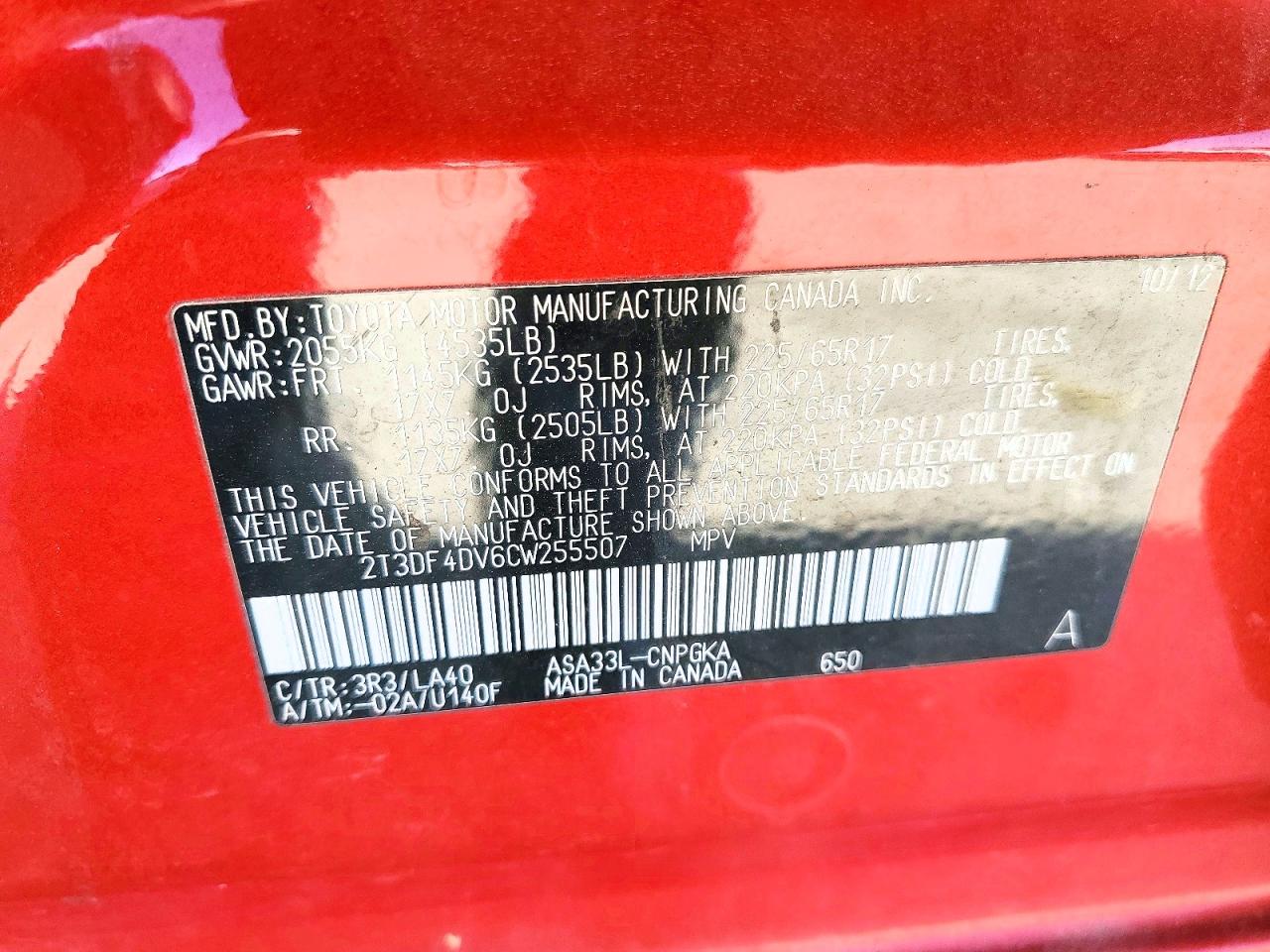 2012 TOYOTA RAV4 LIMITED photo 34