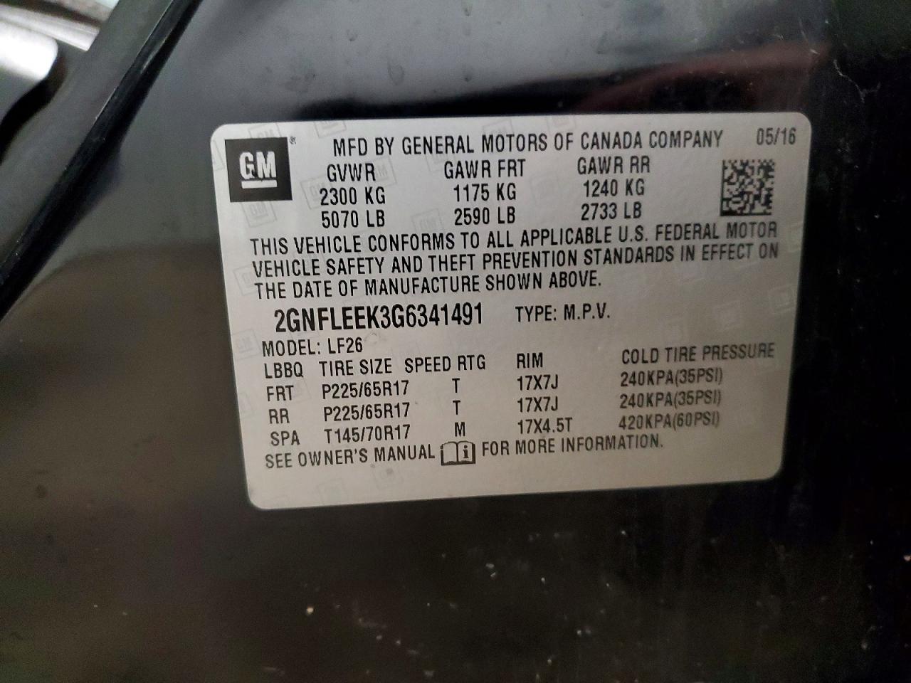 2016 CHEVROLET EQUINOX LS photo 13