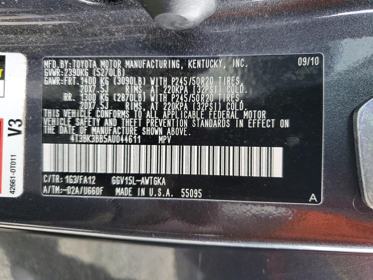 2010 TOYOTA VENZA AWD V6 photo 25