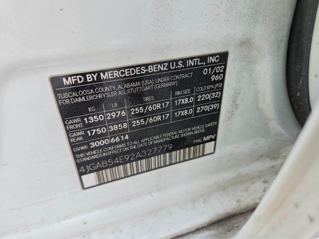 2002 MERCEDES-BENZ ML 320 photo 12