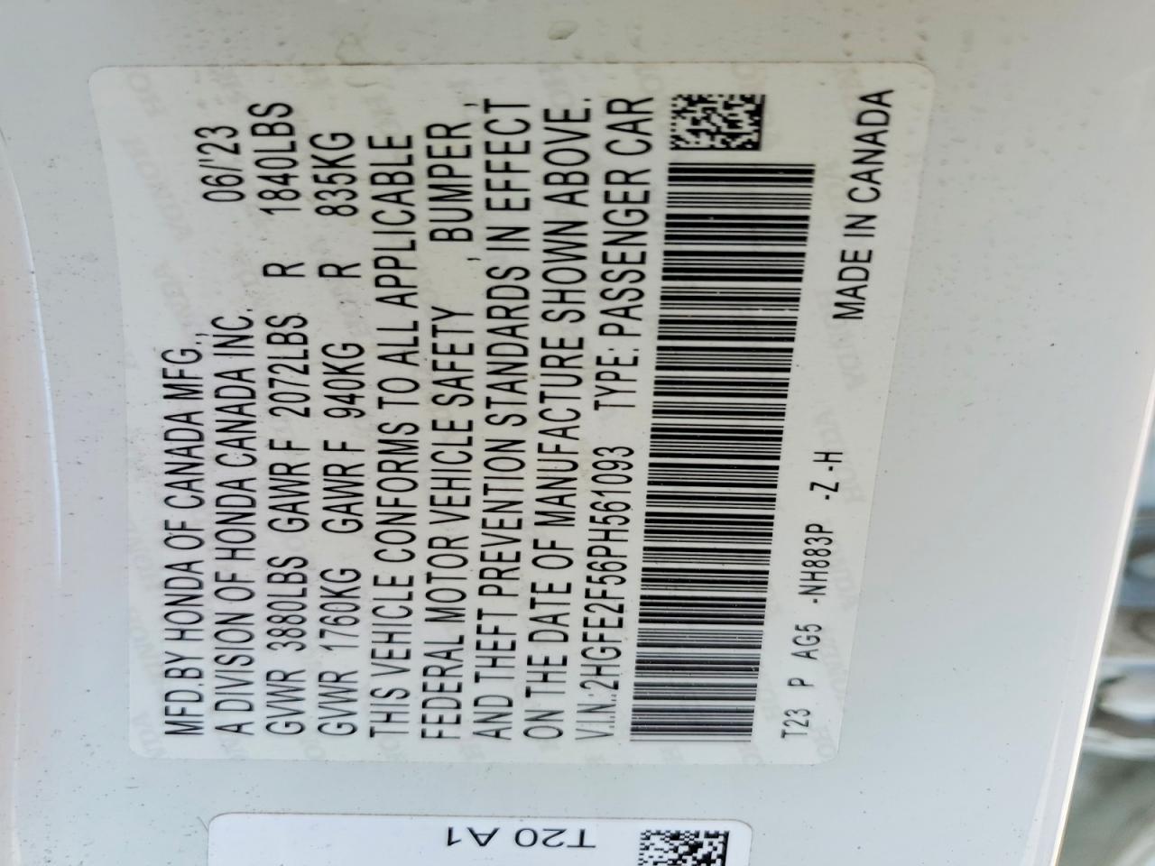 2023 HONDA CIVIC SPORT photo 13