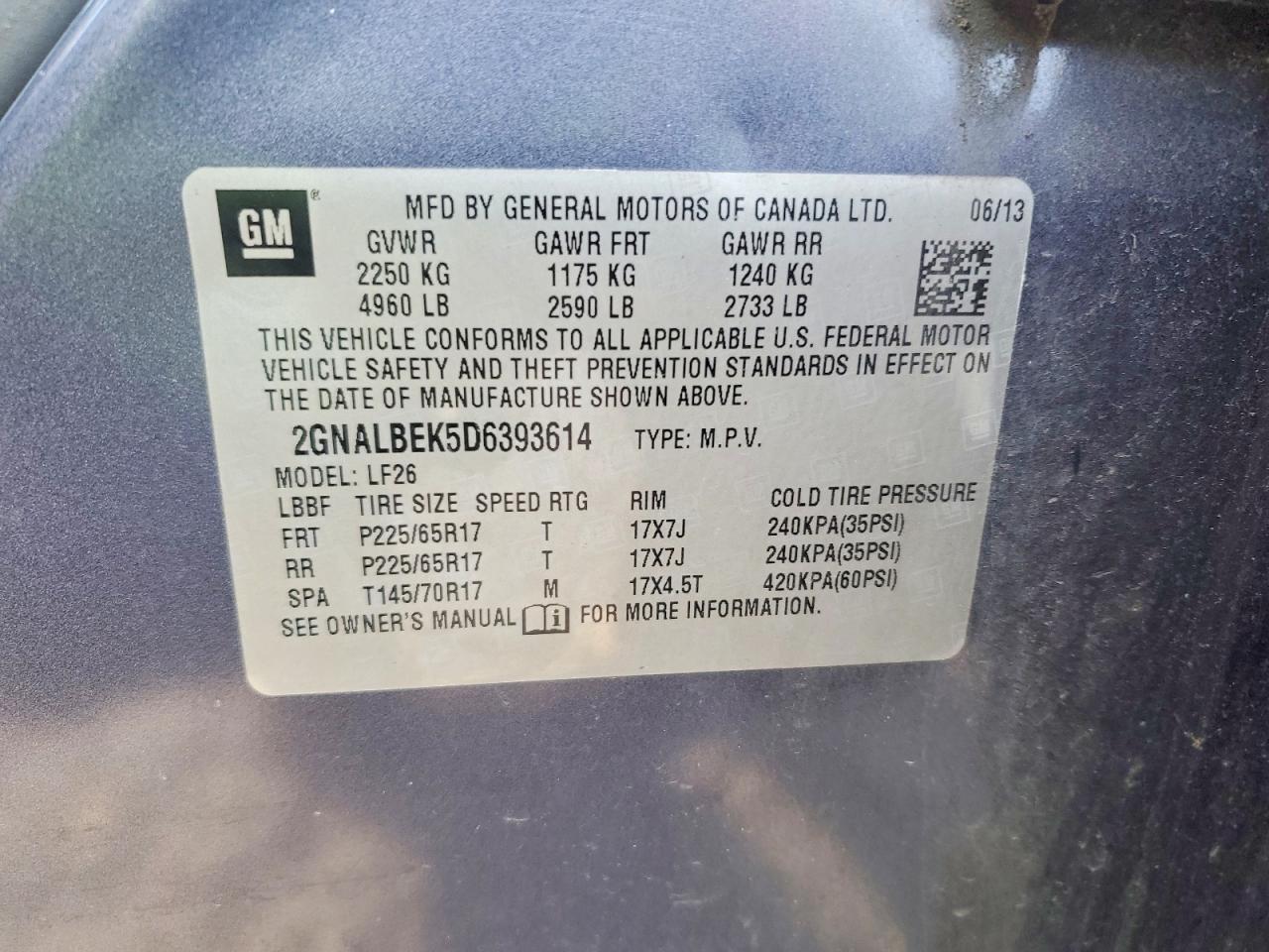 2013 CHEVROLET EQUINOX LS photo 25