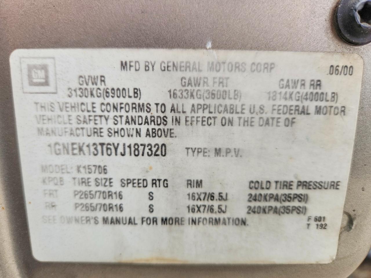 2000 CHEVROLET TAHOE K1500 photo 25