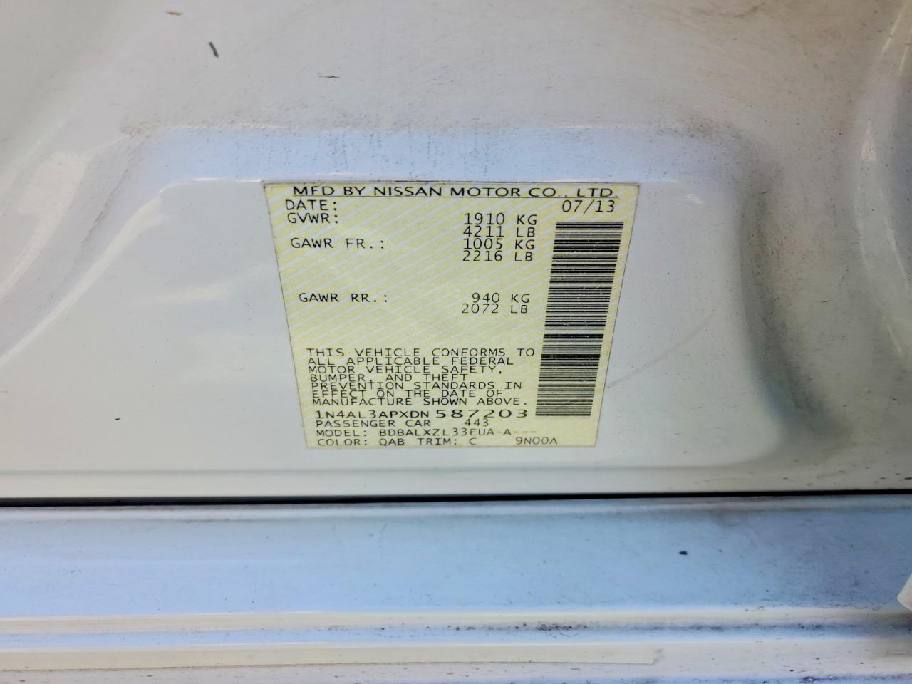 2013 NISSAN ALTIMA 2.5 photo 12