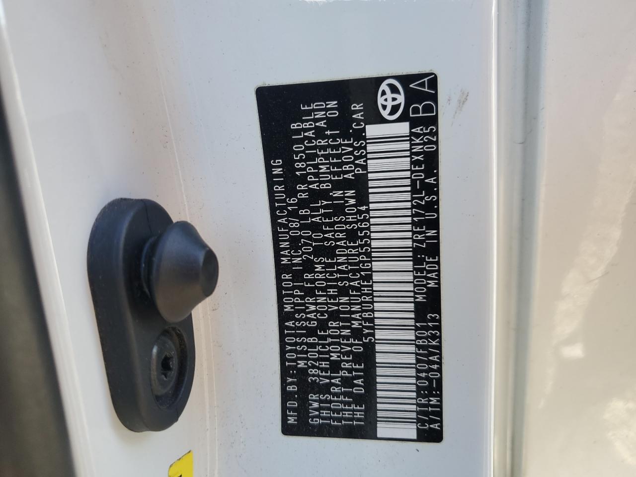 2016 TOYOTA COROLLA L photo 23