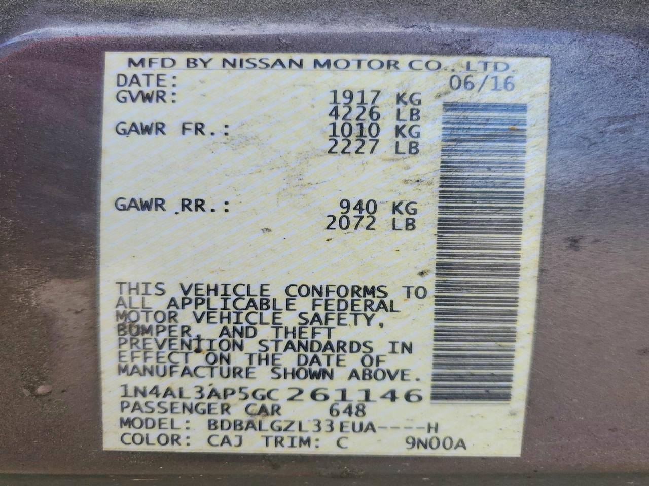 2016 NISSAN ALTIMA 2.5 S photo 23