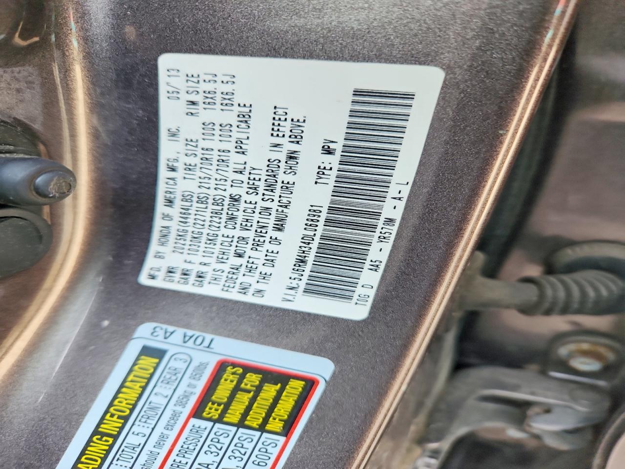 2013 HONDA CR-V LX photo 13