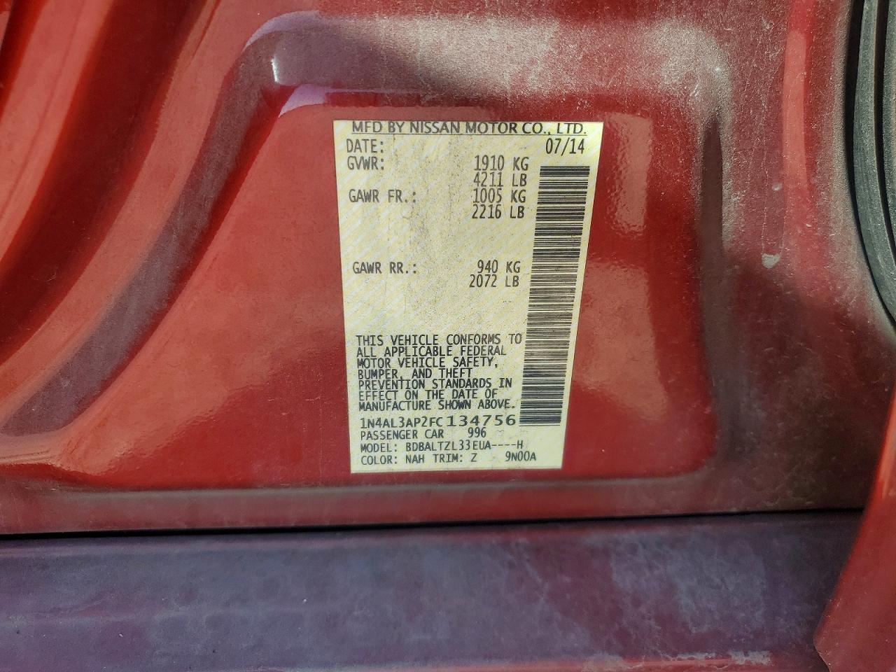 2015 NISSAN ALTIMA 2.5 SL photo 23