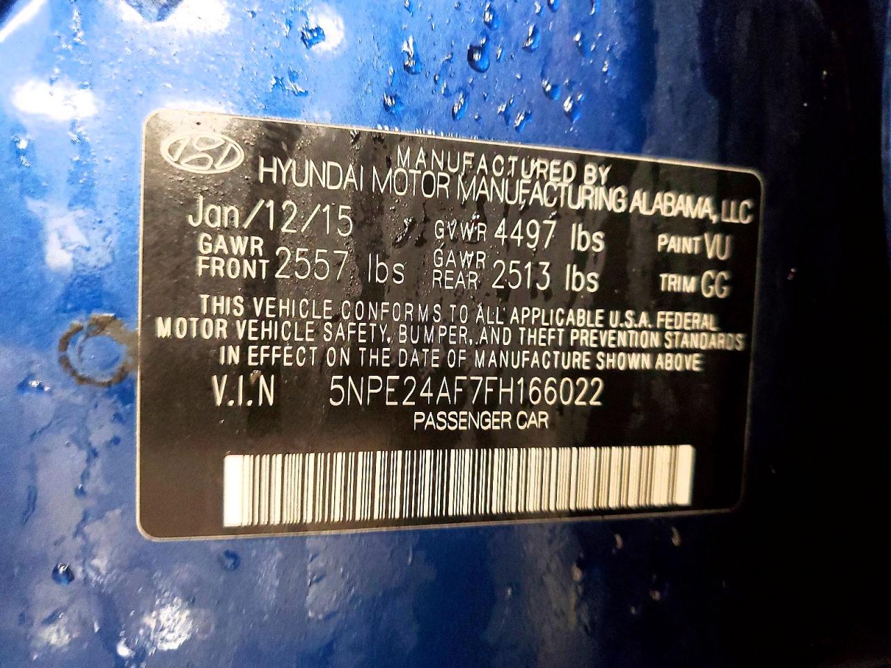 2015 HYUNDAI SONATA SE photo 12